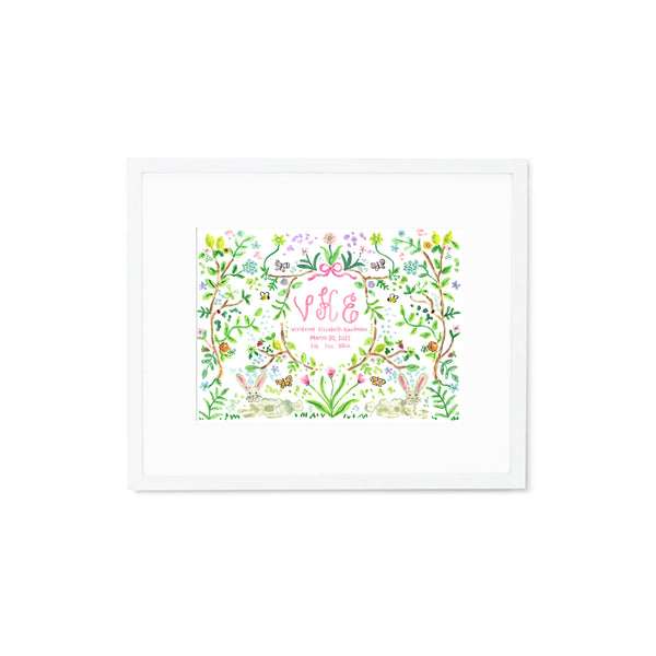 Personalized Baby Name Print: Bunnies