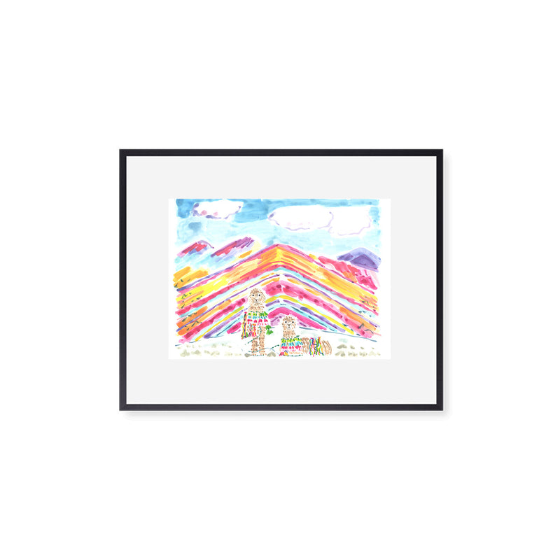 The "Rainbow Mountain Alpacas" Fine Art Print