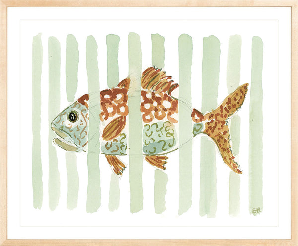 The "Atlantic Stripes" Fish Watercolor Fine Art Print