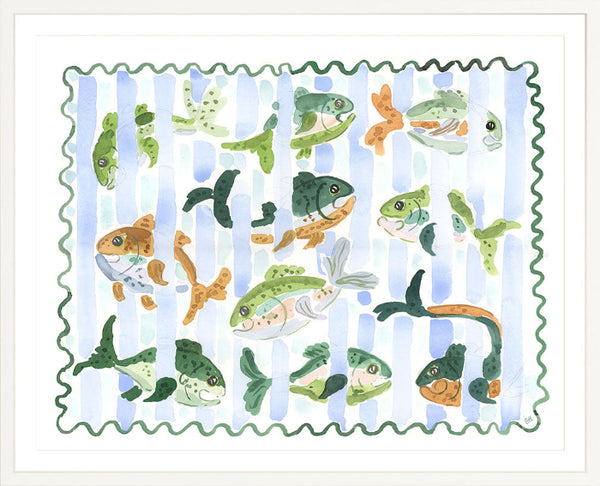 The "Stripe Splash" Fish Watercolor Fine Art Print
