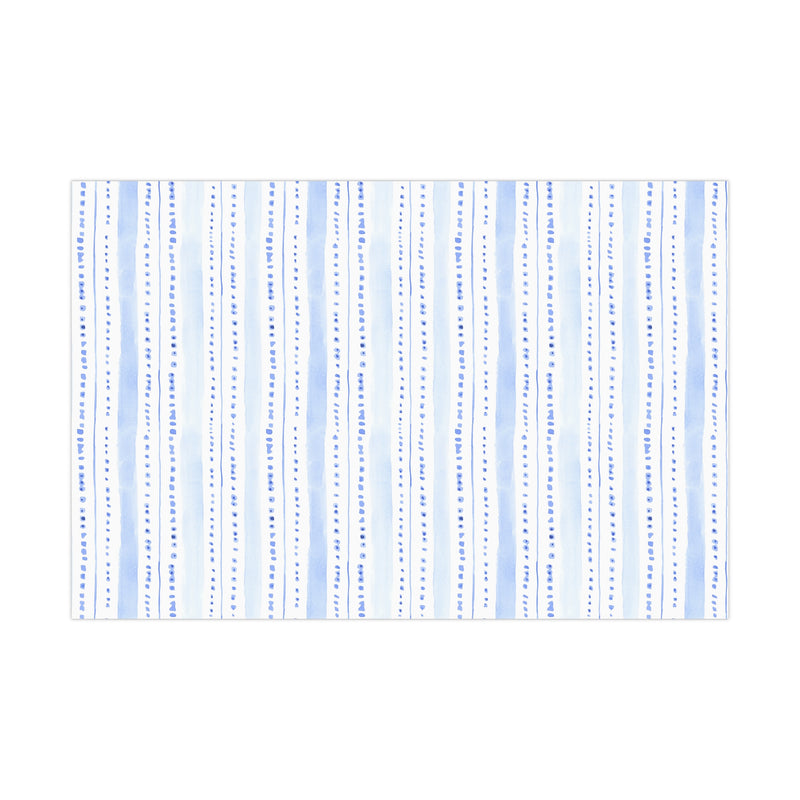 Watercolor Blue Stripe Gift Wrap