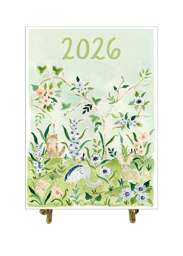 2026 Desk Calendar, Chinoiserie Edition
