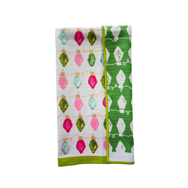 Holiday Lights Double-Sided Tea Towel