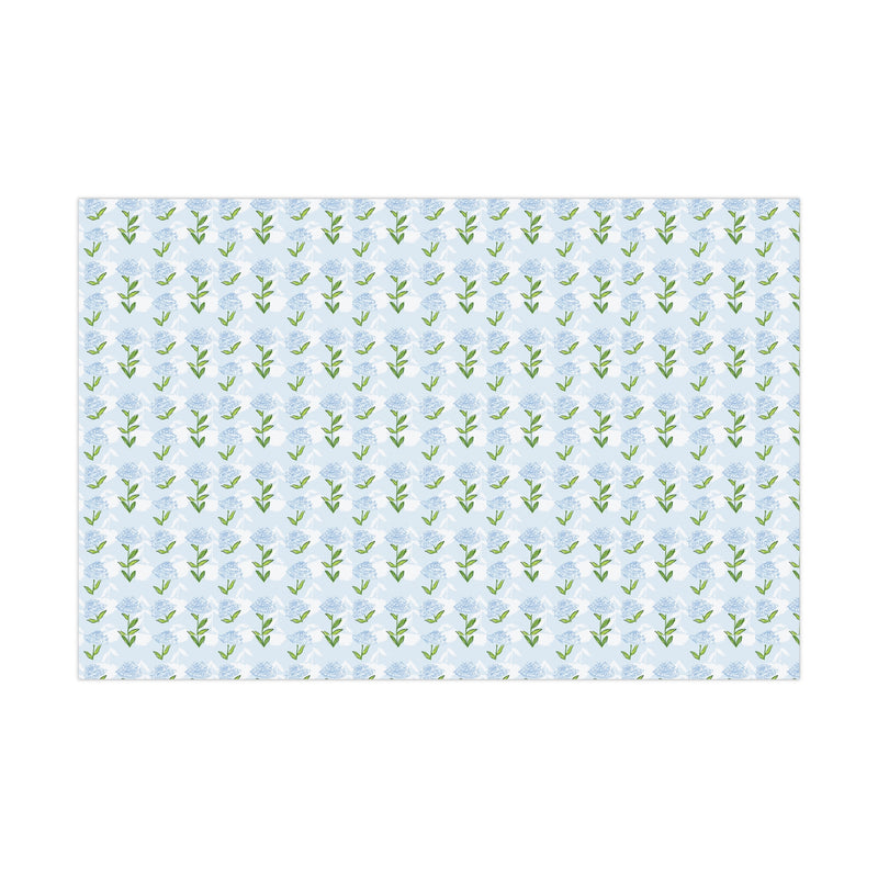 Tory Blue Floral Gift Wrap