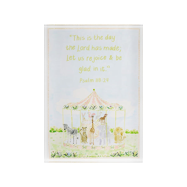 Pink Carousel Acrylic Verse Block