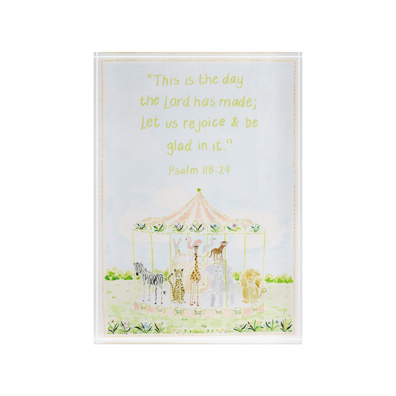 Pink Carousel Acrylic Verse Block