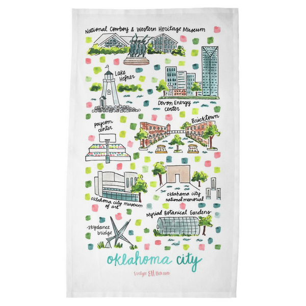 Oklahoma City, OK Tea Towel