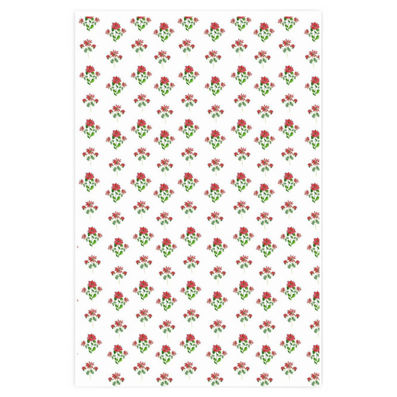 Red Poinsetta Holiday Wrapping Paper