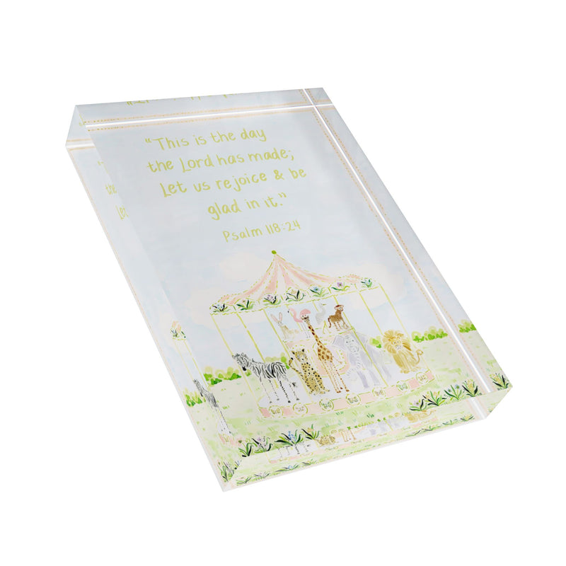 Pink Carousel Acrylic Verse Block