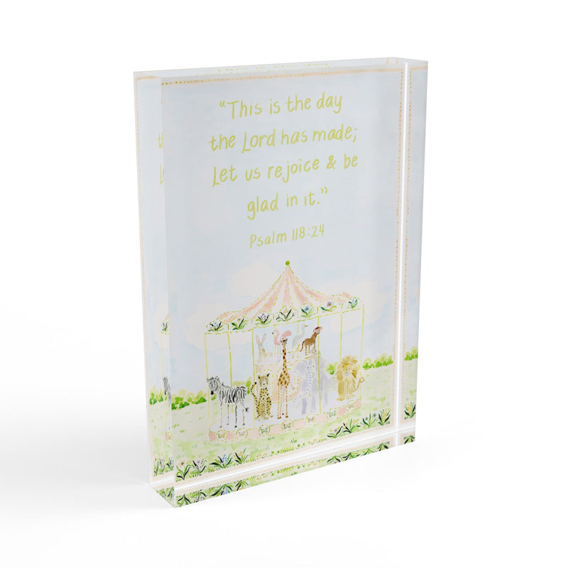 Pink Carousel Acrylic Verse Block