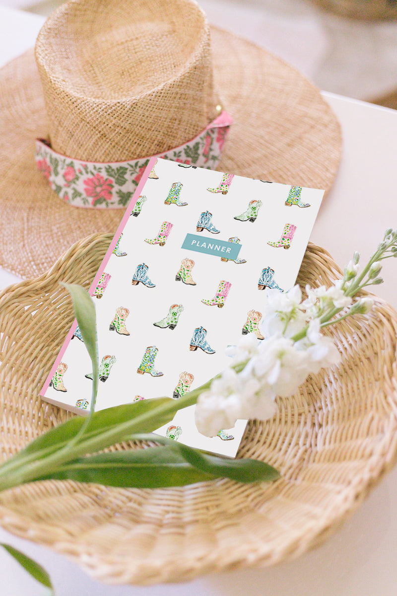 Undated Monthly/Weekly Planner, Cowgirl Boots Print