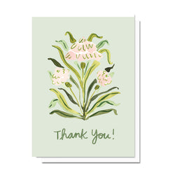 Thank you Pink Botanical Card