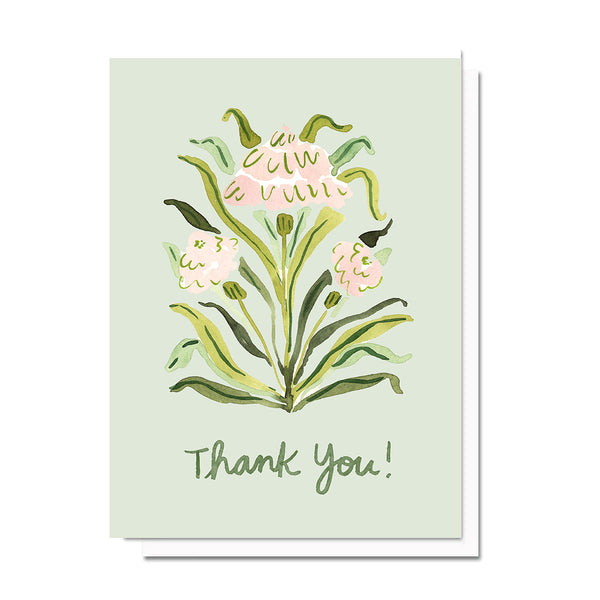 Thank you Pink Botanical Card