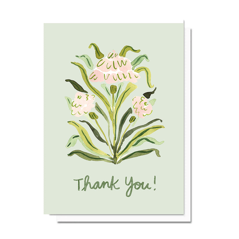 Thank you Pink Botanical Card