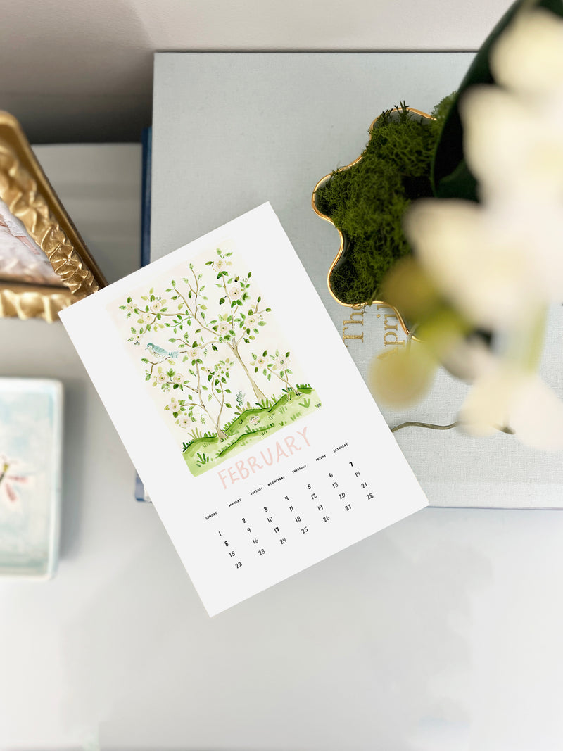 2026 Desk Calendar, Chinoiserie Edition