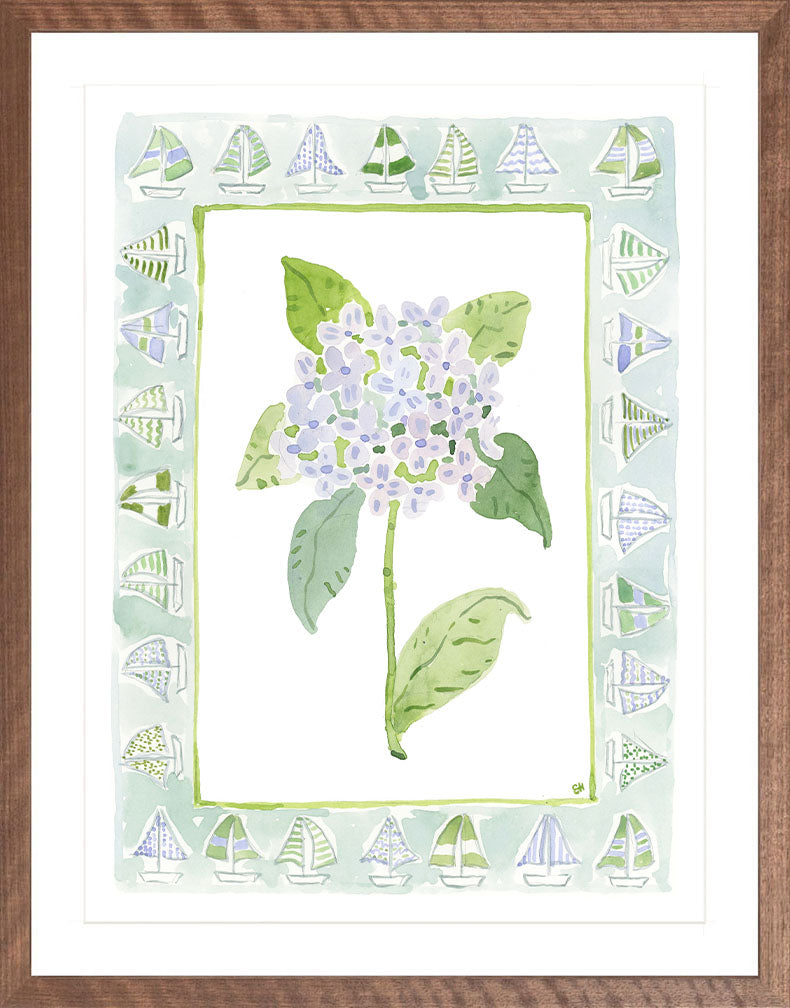 The "Sailboat Charms" Watercolor Fine Art Print, Flower Charm Series