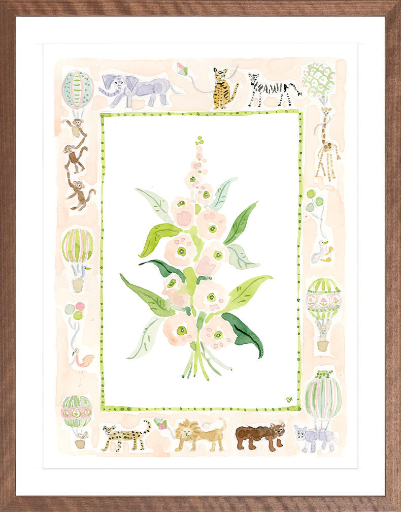 The "Menagerie Charms" Watercolor Fine Art Print, Flower Charm Series