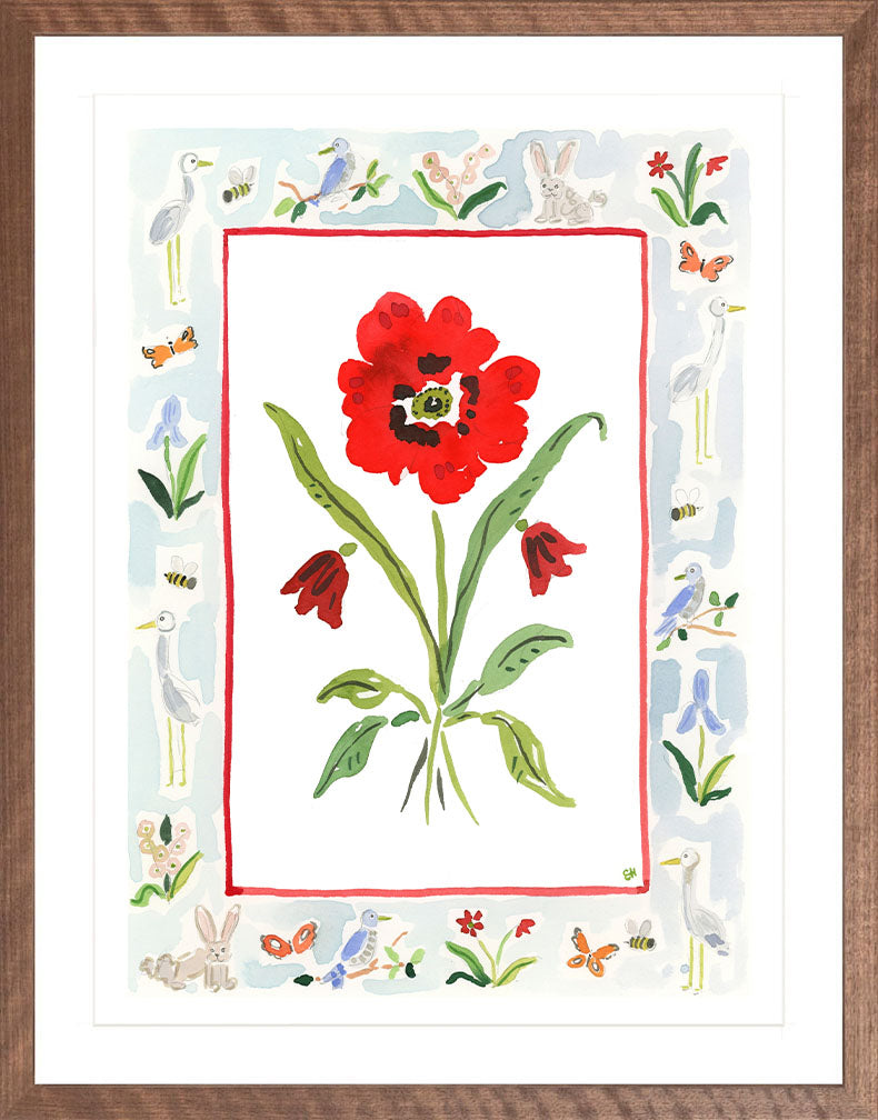 The "Somerset Charms" Watercolor Fine Art Print, Flower Charm Series