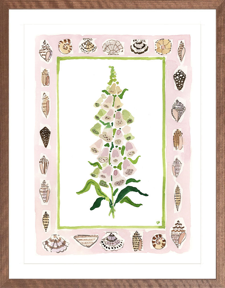 The "Seashell Charms" Watercolor Fine Art Print, Flower Charm Series