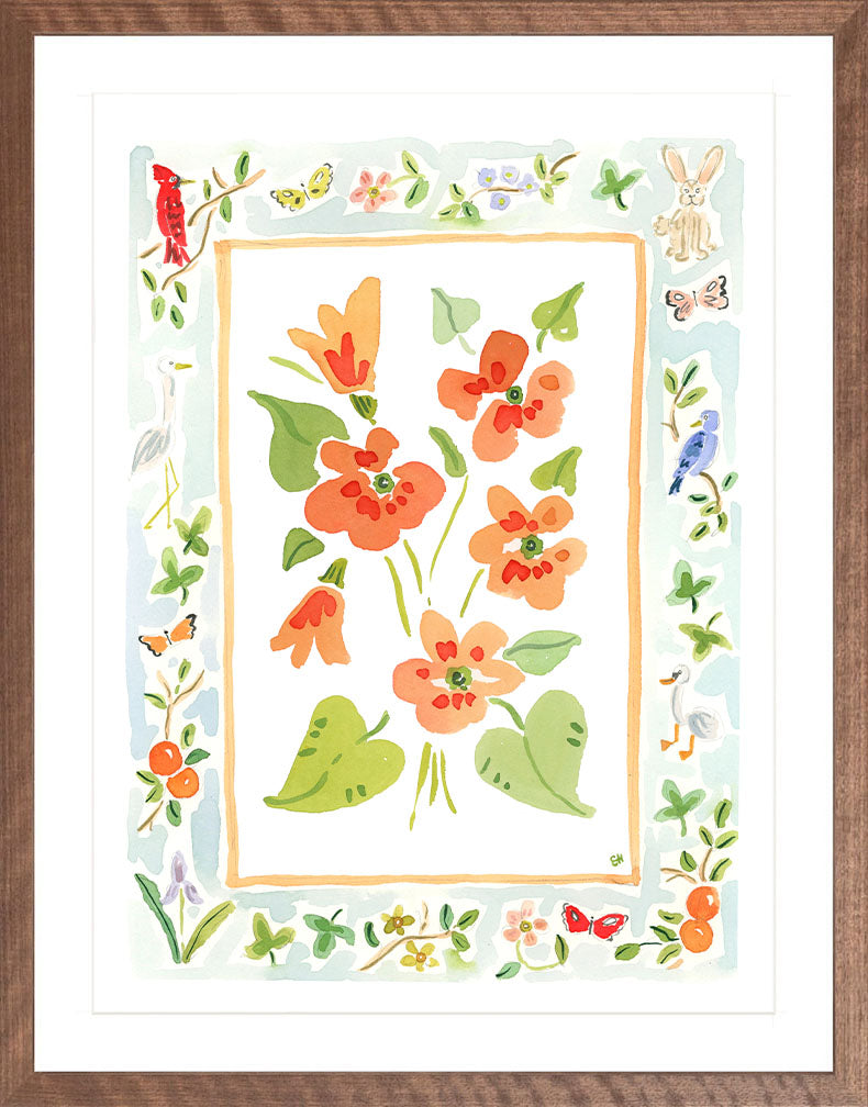 The "Wildflower Song Charms" Watercolor Fine Art Print, Flower Charm Series