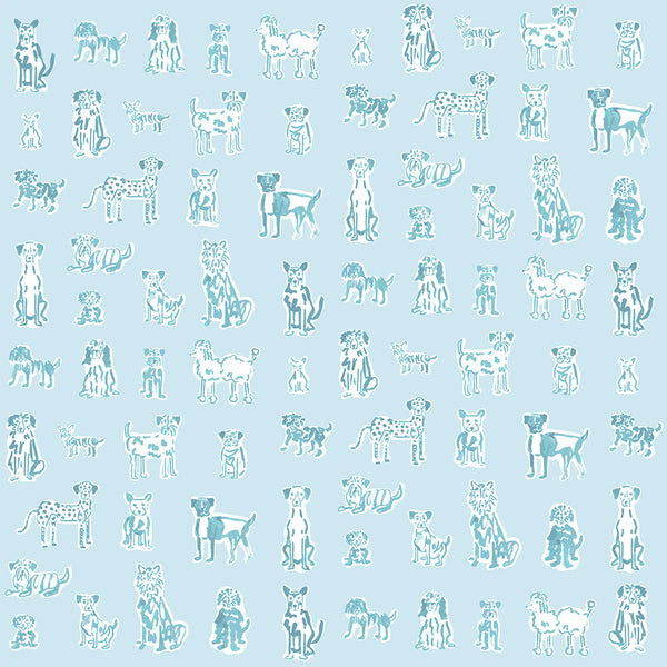 Pups Light Blue Fabric