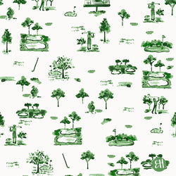 Kyger Golf Toile Fabric- Green