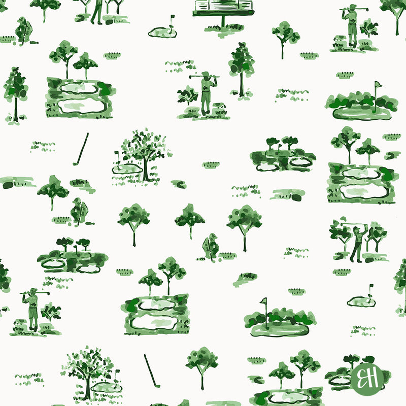 Kyger Golf Toile Fabric- Green