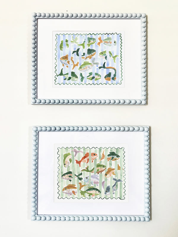 The "Stripe Splash" Fish Watercolor Fine Art Print