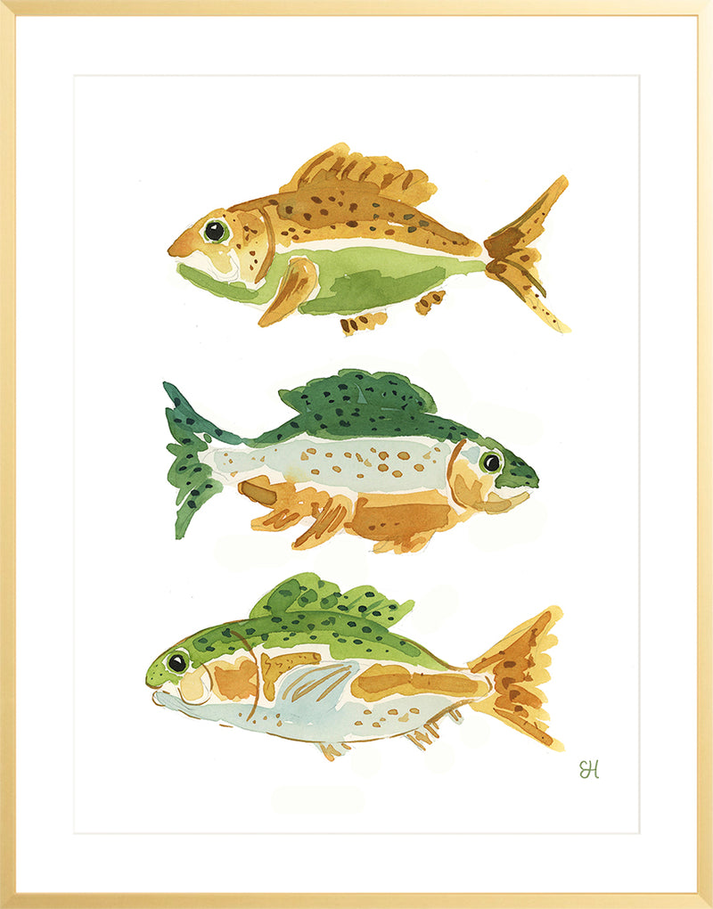 The "Fish School No. 2" Watercolor Fish Fine Art Print