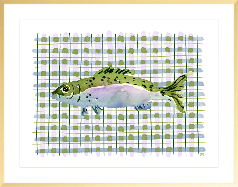 The "Deep Sea Plaids No. 1" Watercolor Fish Fine Art Print