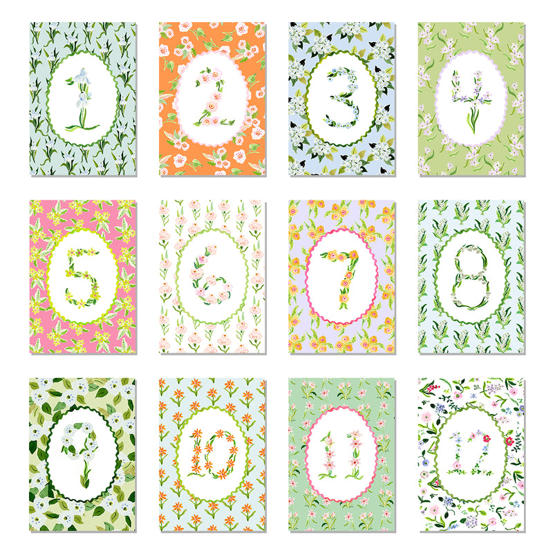 Baby Milestone Cards: Flower Set