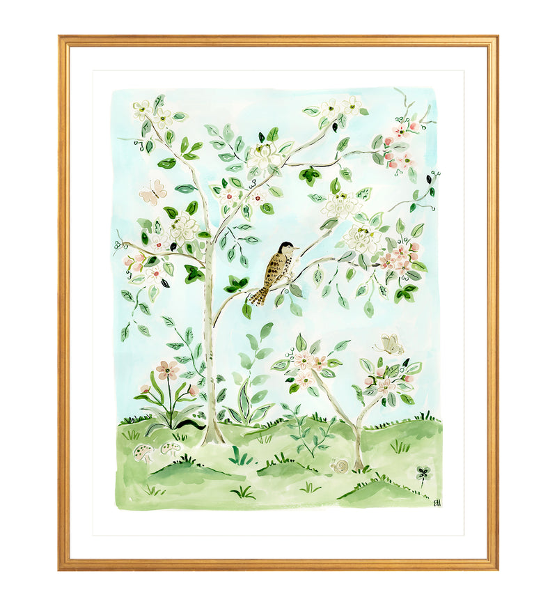 The "Free as a Bird No. 2" Chinoiserie Fine Art Print
