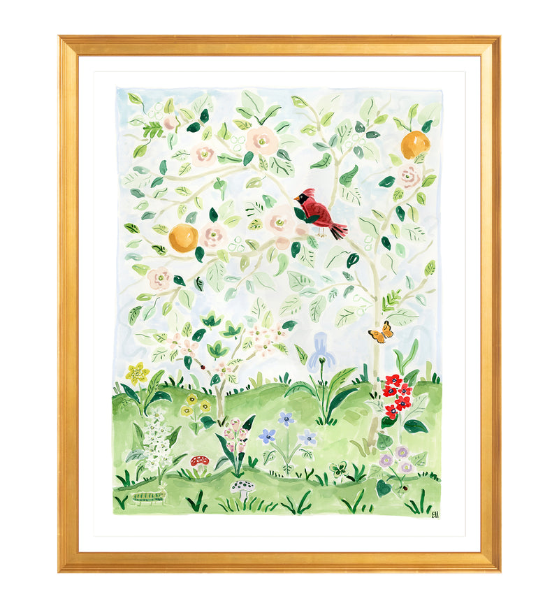 The "Early Bird No. 2" Chinoiserie Fine Art Print
