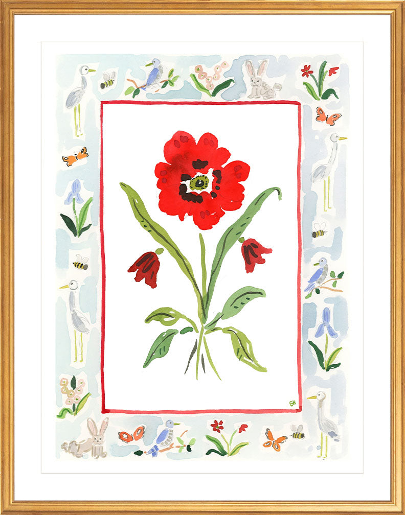 The "Somerset Charms" Watercolor Fine Art Print, Flower Charm Series