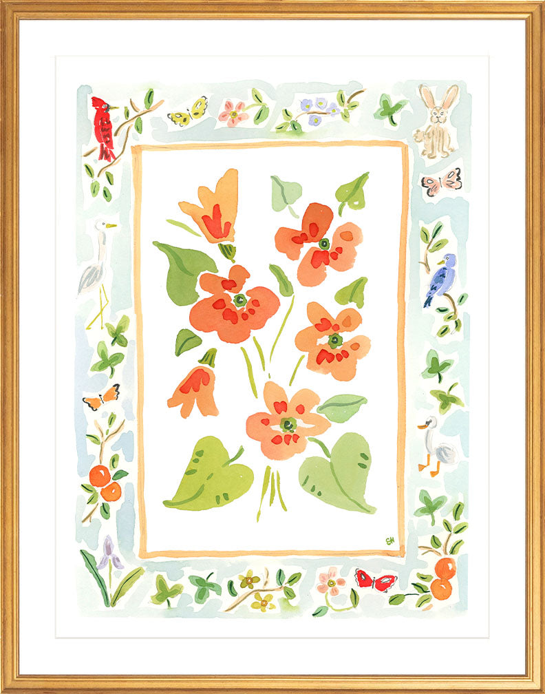 The "Wildflower Song Charms" Watercolor Fine Art Print, Flower Charm Series
