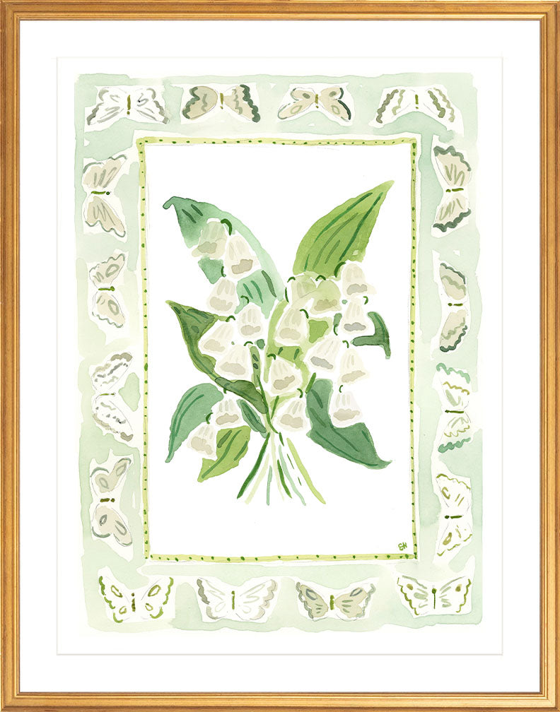 The "Lily of the Valley Charms" Watercolor Fine Art Print, Flower Charm Series