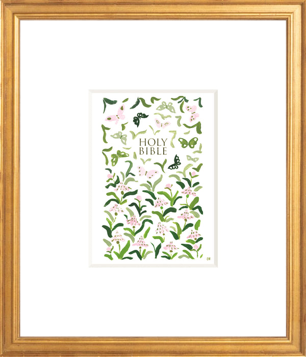 "Butterfly Peonies Bible" Fine Art Print