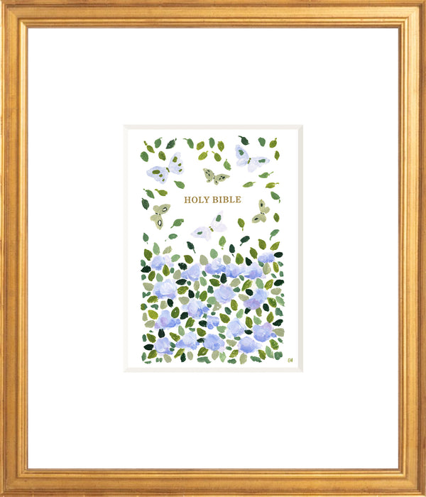 "Butterfly Hydrangeas Bible" Fine Art Print