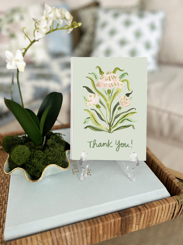 Thank you Pink Botanical Card