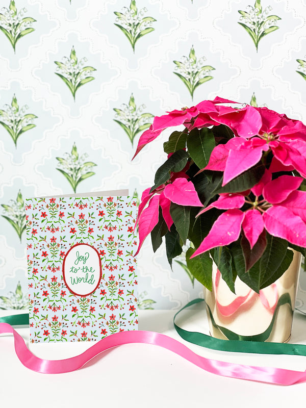 Joy to the World Floral Card