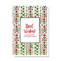 Holiday Best Wishes Stripe Card