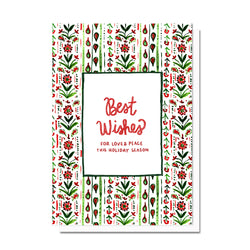 Holiday Best Wishes Stripe Card