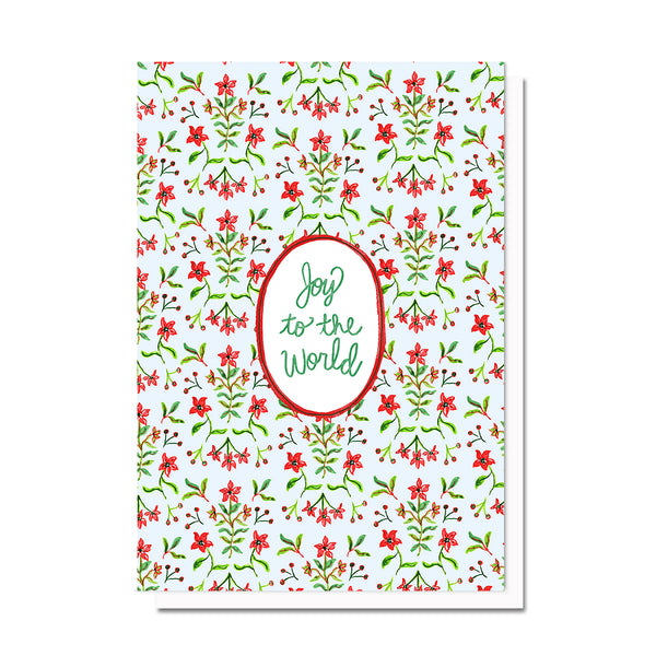 Joy to the World Floral Card