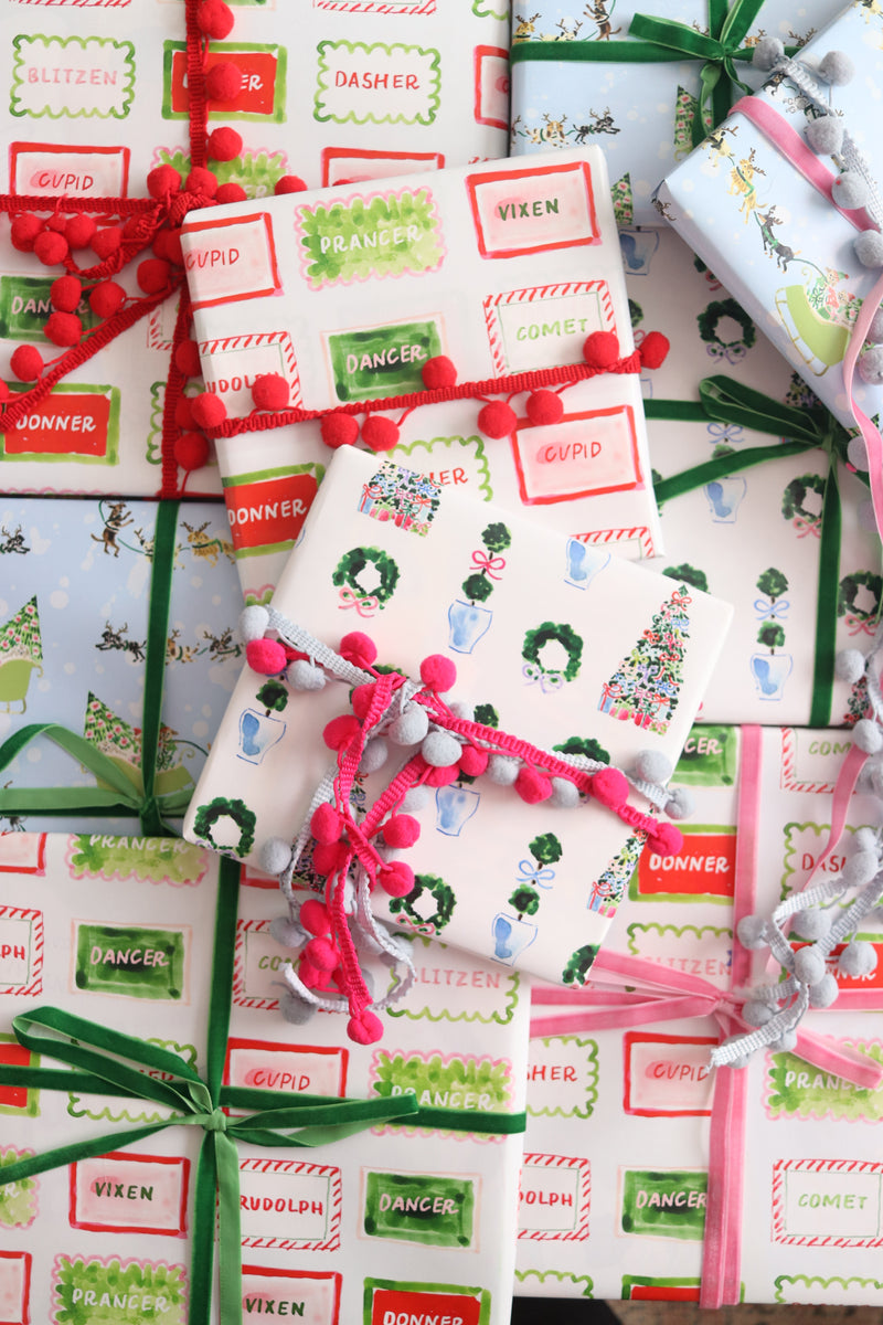 Holiday Topiaries Wrapping Paper