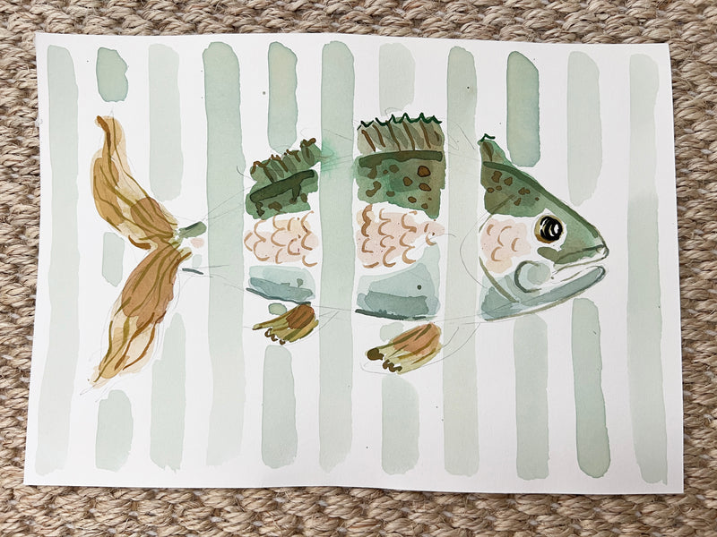 Pacific Stripes, Original 7x10