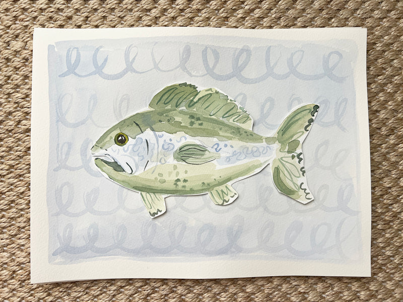 One Fish Green Fish, Original 7x10