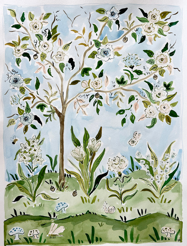 Bloom Where You're Planted No. 1, Original 18x24 Watercolor