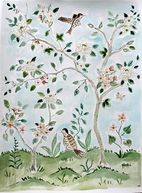 Free as a Bird No. 1, Original 18x24 Watercolor
