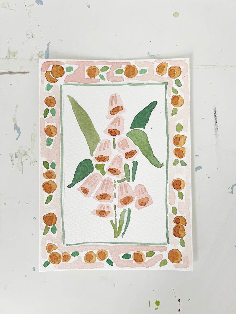 Flower Charm Oranges, Original 5x7