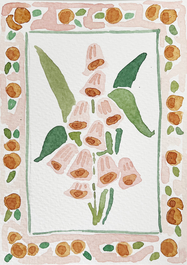 Flower Charm Oranges, Original 5x7
